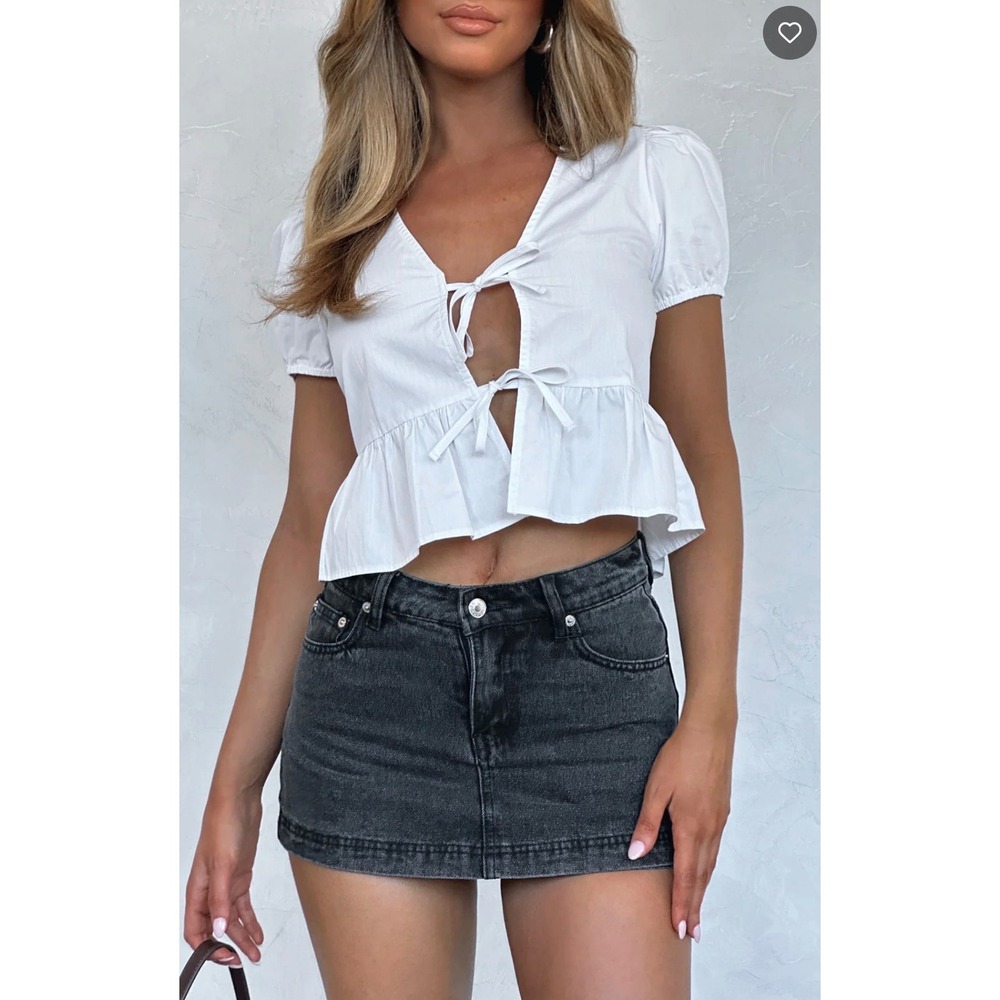 White‎ Fox Boutique Washed Black Denim Skort Medium Mini Skirt Shorts Womens